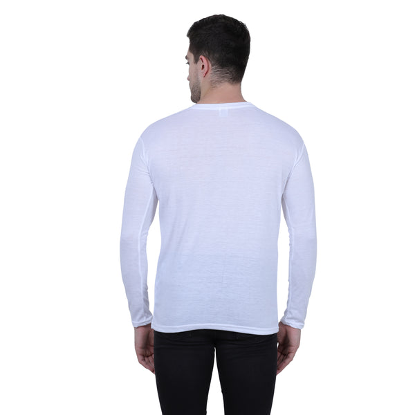 Cotton Solid Round Neck Full Sleeves Tshirt For Men's (Pack of 2)