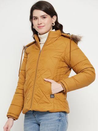 Women's Winter Wear Solid Parka Jacket