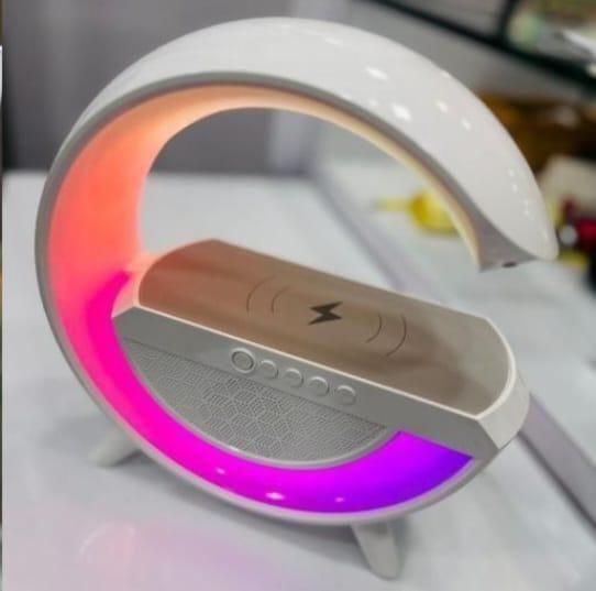 GlowAura Wireless Charging Lamp with Bluetooth Speaker