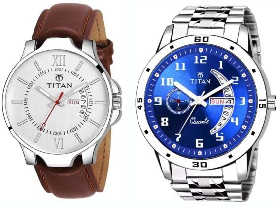 Titan Stainless Steel Analog Watch Pure Leather belt