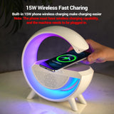 GlowAura Wireless Charging Lamp with Bluetooth Speaker