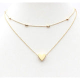 Charming Gold Plated Double Layered Heart Pendant Necklace For Women and Girls