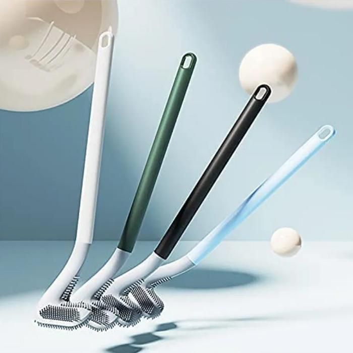 Toilet Brush- Wall-Mounted Long-Handled Golf Head Toilet Brush with Hook