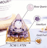 Natural Meditation Resin Crystal Energy Pyramid Reiki