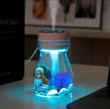 Mermaid USB Cool Mist Humidifier - Refreshing Atmosphere for Home, Office, and Car Dashboard