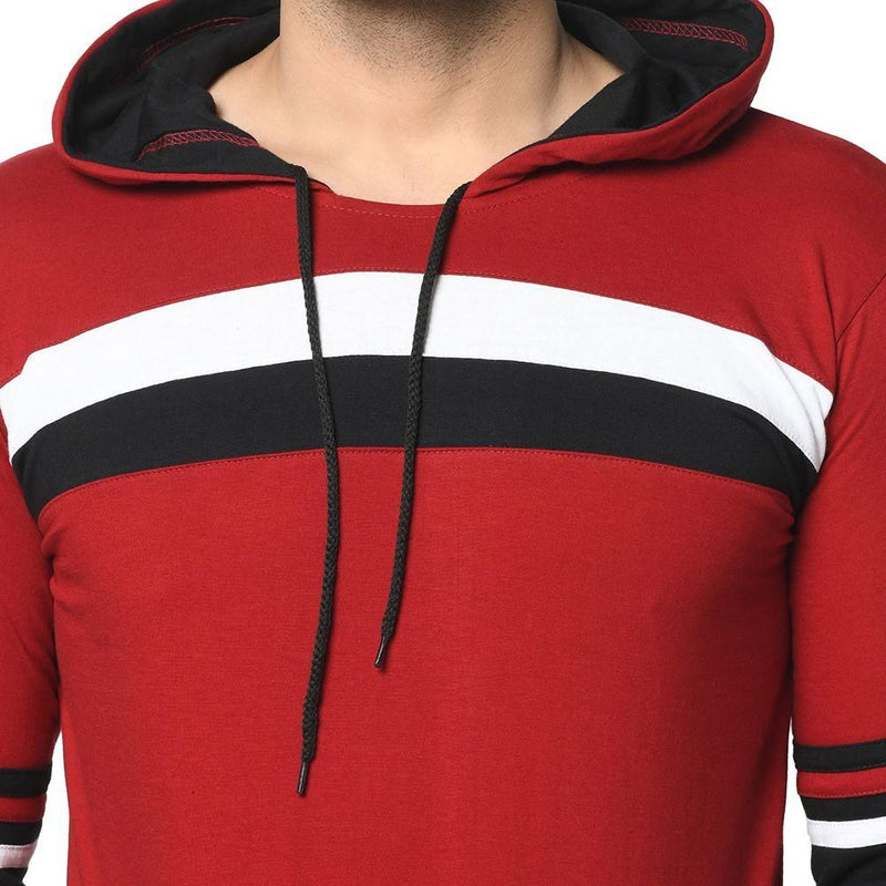 Cotton Color Block  Full Sleeves Hoodie