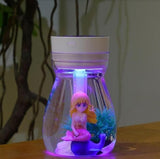 Mermaid USB Cool Mist Humidifier - Refreshing Atmosphere for Home, Office, and Car Dashboard